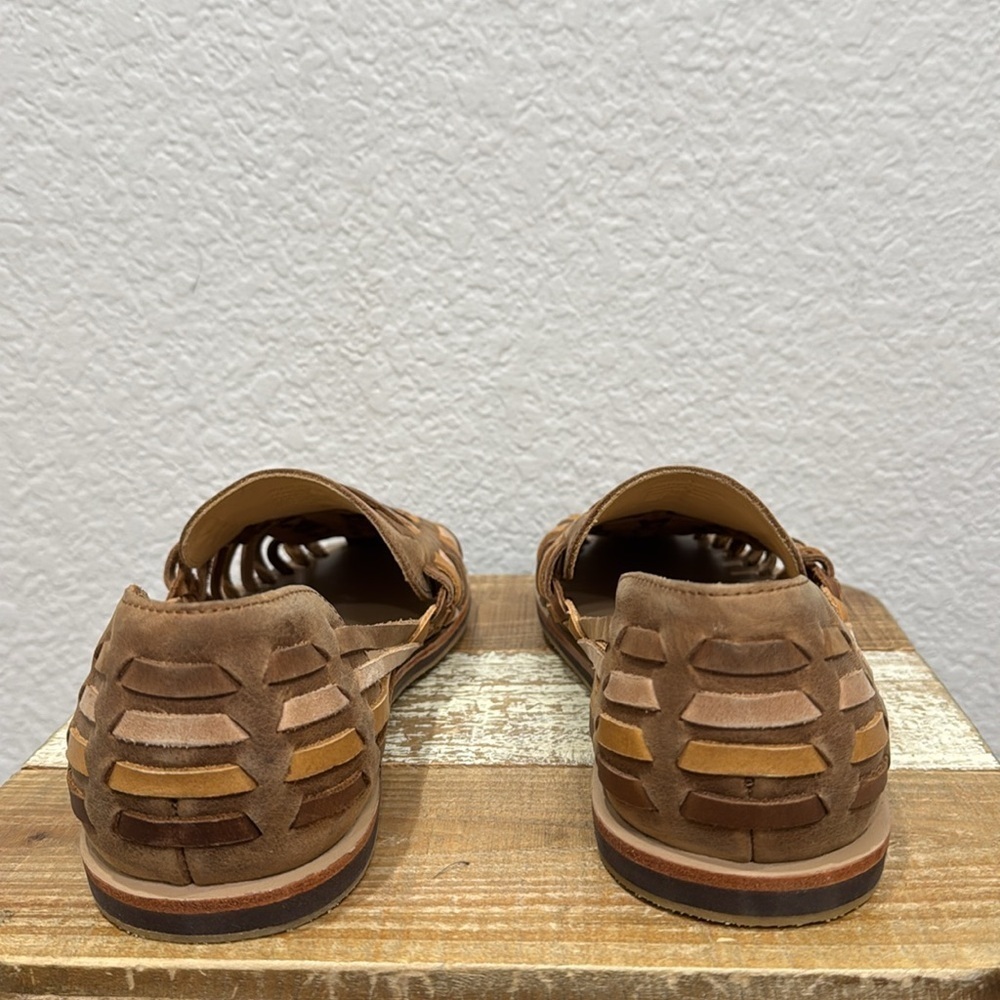 Nisolo Men’s Huarache Tobacco Colorblock Sandals Size 13 - Picture 6 of 8